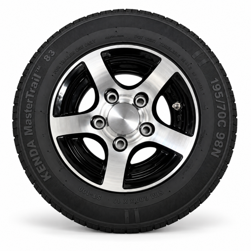 Brian James Alloy Wheel Assembly To Fit 195/55 R10 C 5 on 112mm (Kenda Tyre, Black Finish)