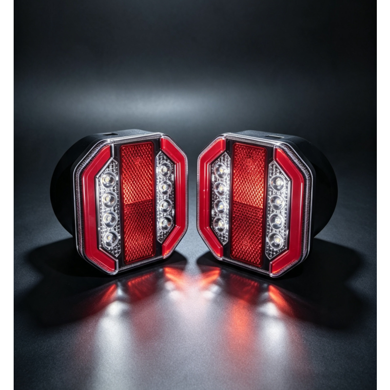 LED Bluetooth Trailer Light Kit, DC12V, Magnetic Base, LED Light Source, ABS+PC Housing, IP65, ECE R10+R148+150 Approved, 7-Pin