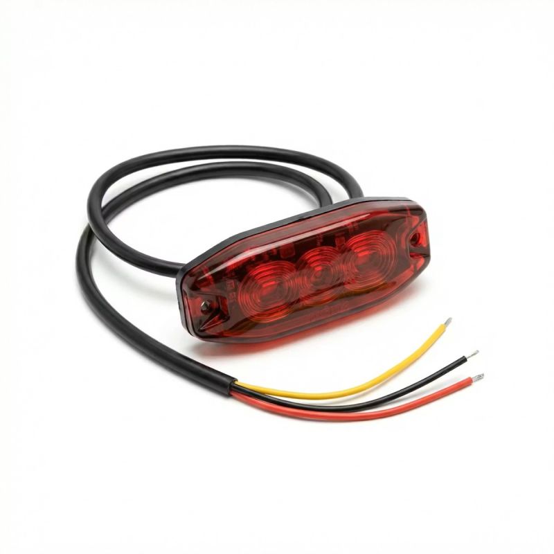 TRAILERTEK  LIGHT DC12-24V, RED LENS WITH RED LED, POSITION & BRAKE LIGHT, SCREW BASE WITH CABLE