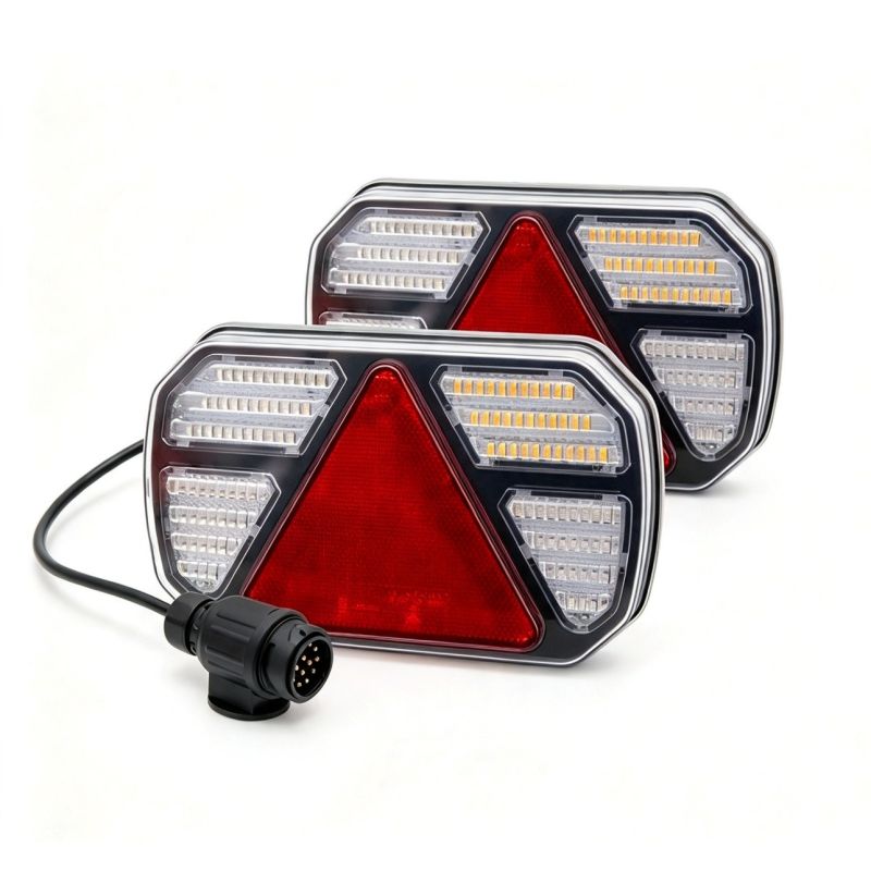 TrailerTek LED Rear Combination Lamp Pair 12-24v 13-Pin Plug