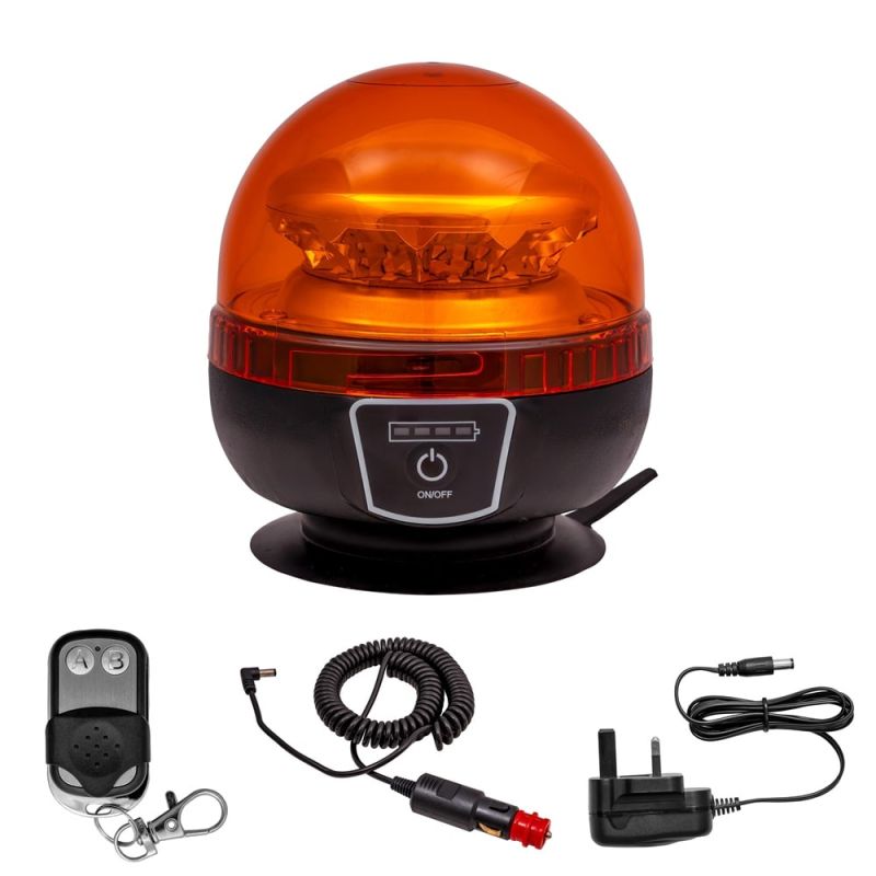 TrailerTek LED Rechargeable Warning Light, Enhanced Magnetic Base with Sucker, 12 Pcs * 3W LED