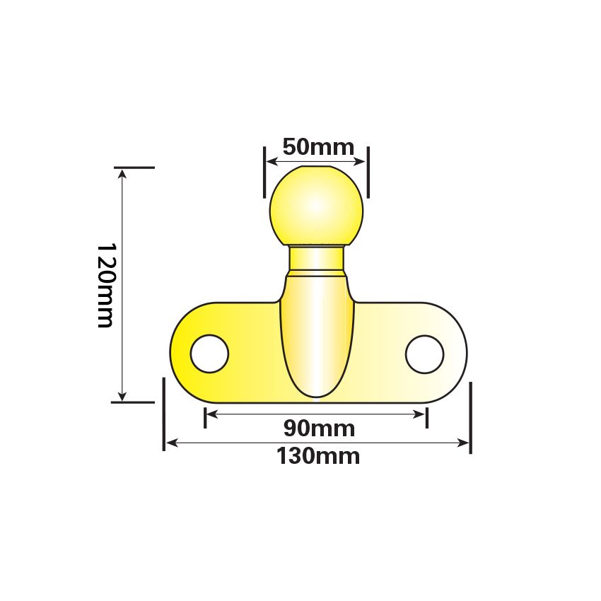 50mm Towball Gold, E.U. Approved