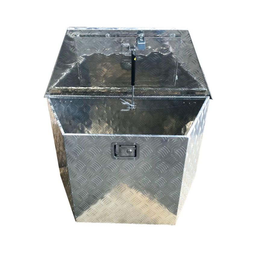 Toolbox Aluminium Checker Plate 865mm x 485mm x 460mm x 395mm 