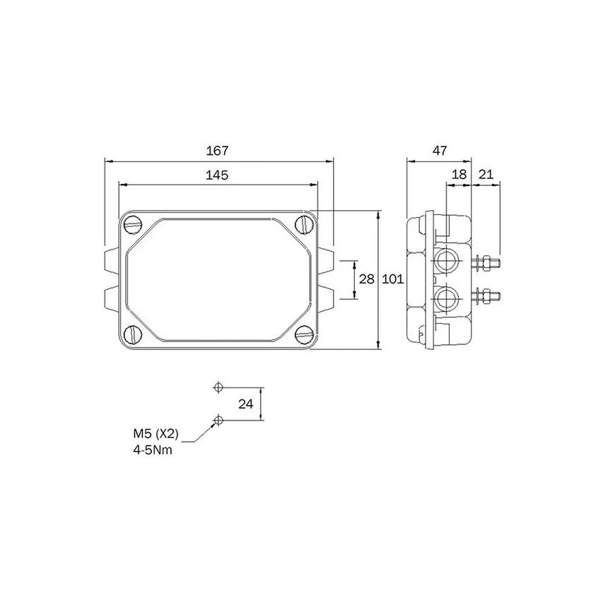 Truck-Lite M111 Junction Box C/W 8 Way Terminal 111/01/01