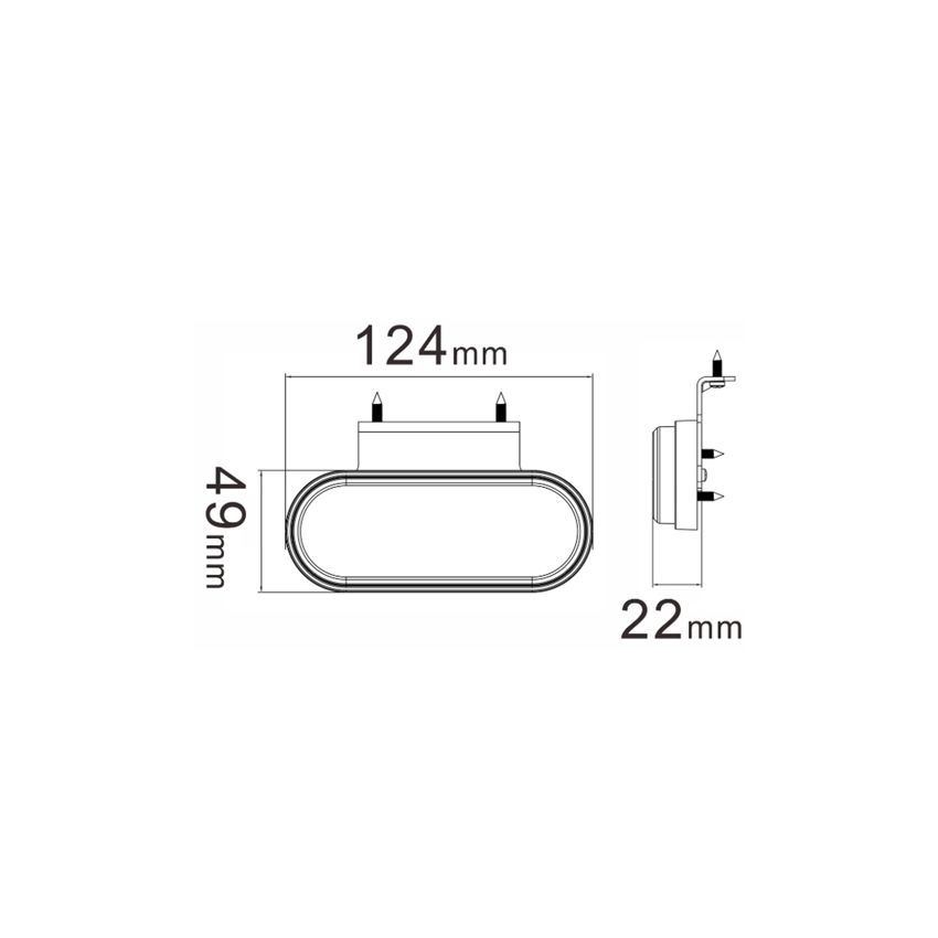 10-30V LED glo clear front marker/reflector