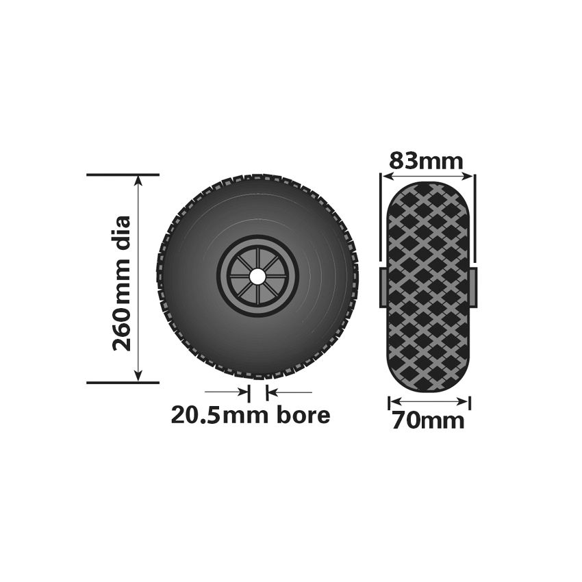 Pneumatic wheel with PVC rim