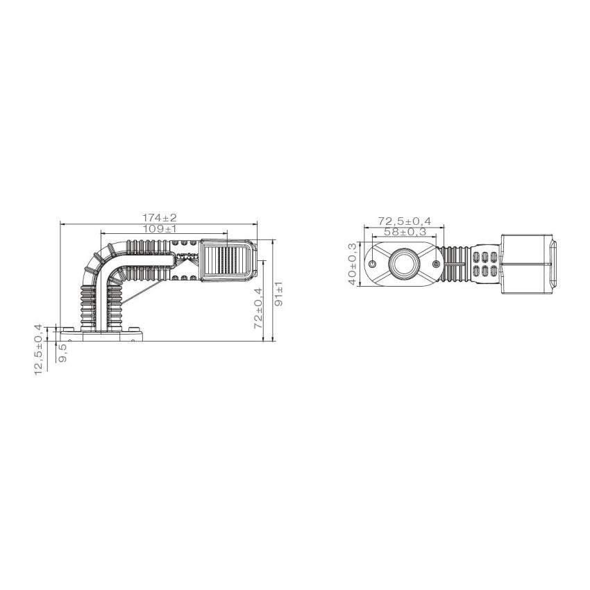 Aspock Superpoint 4 LED ‘Earpoint’ 90° Red/White/Amber Outline Marker Lamp LH-31-3109-137