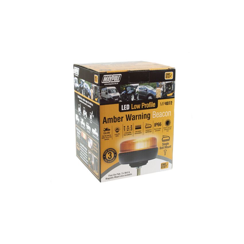Maypole 12/24V Fixing LED Low Profile Beacon (1 Bolt Fixing)