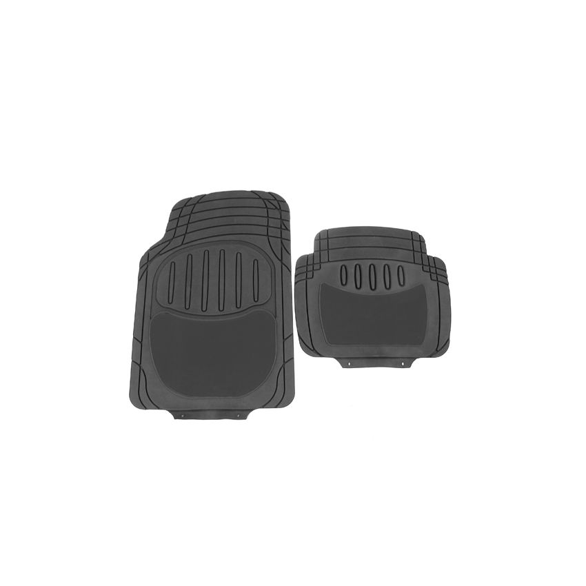 LUXURY CAR MAT SET (4) GREY CARPET/PVC