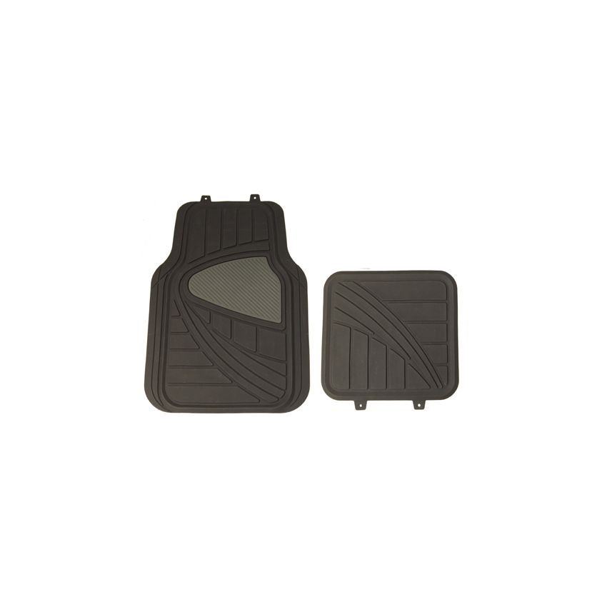 CAR MAT SET (4) BLACK/GREY PVC