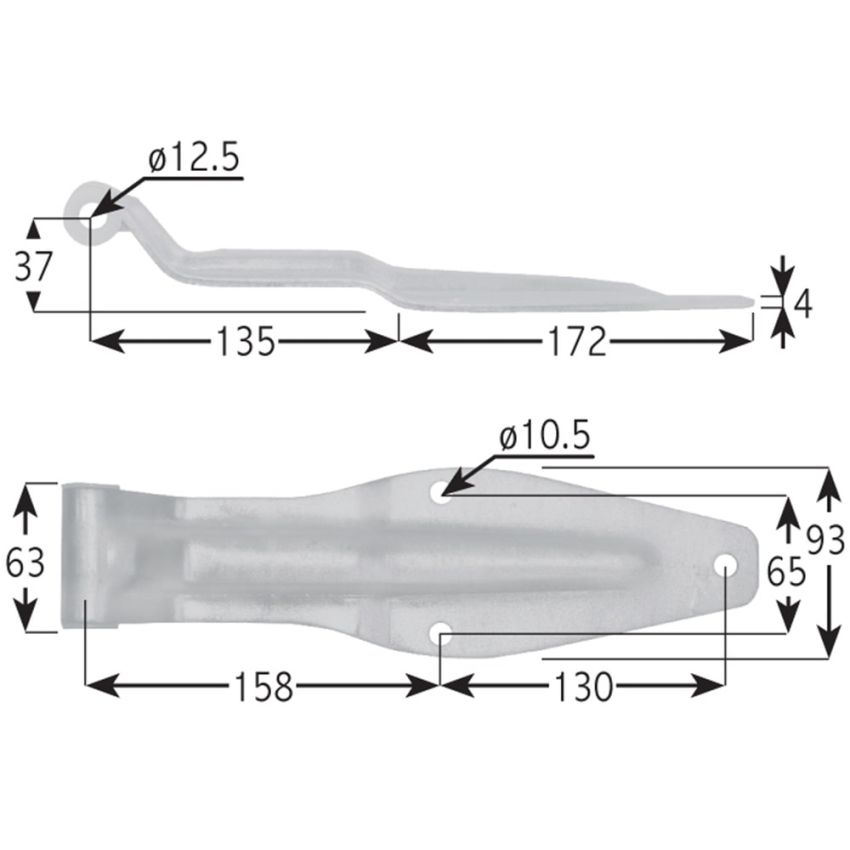 63mm Hinge Set With Robust Galvanized Surface Coating	