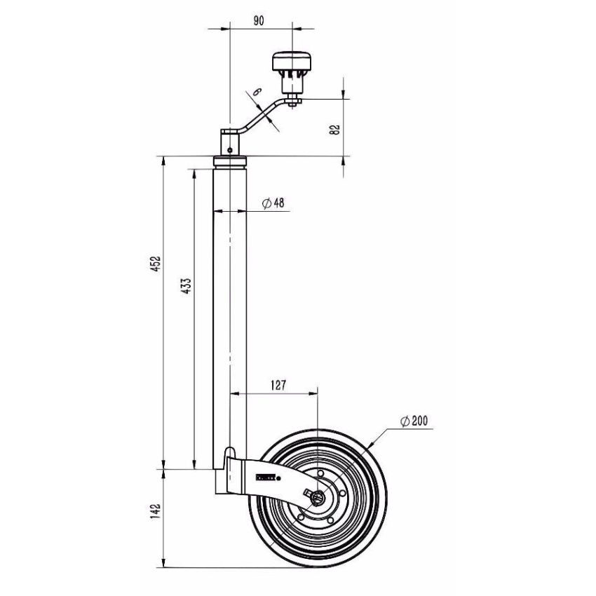 Kartt 48 mm Turn-Lok Jockey Wheel