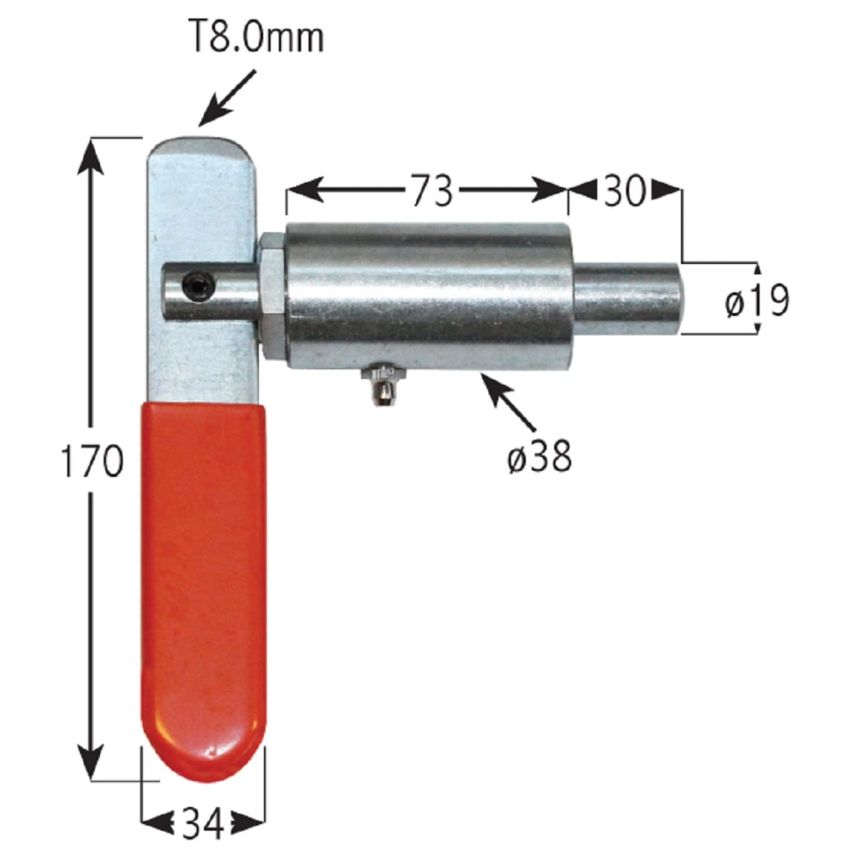 Weld On Spring Loaded Lock Bolt - 73mm X 38mm