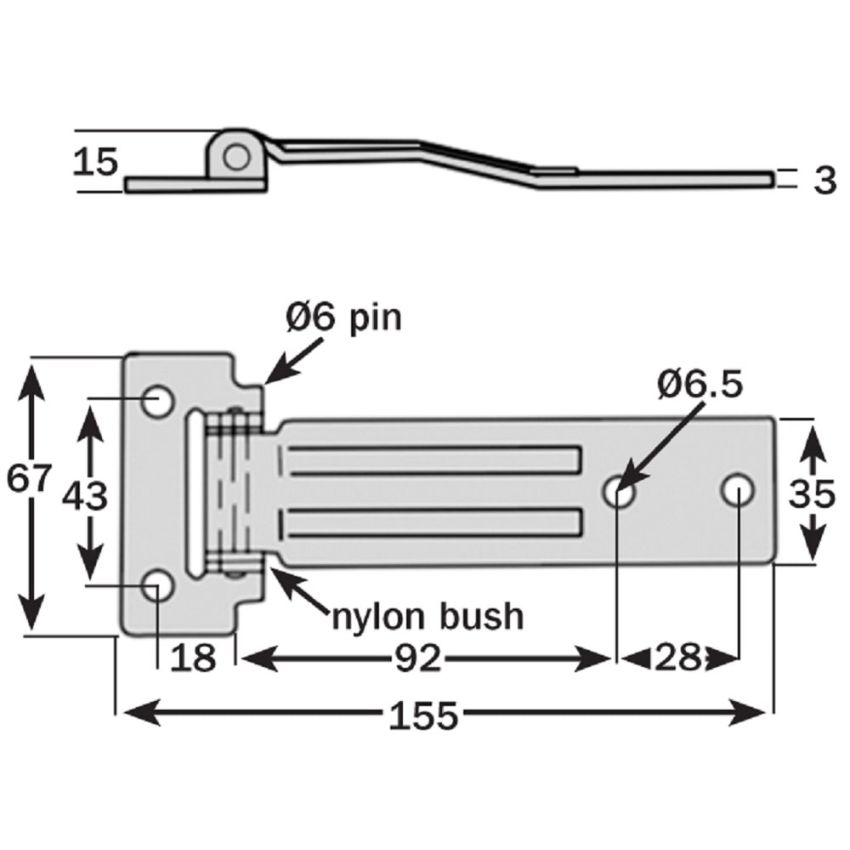 Stainless Door Hinge - 120 x 35mm