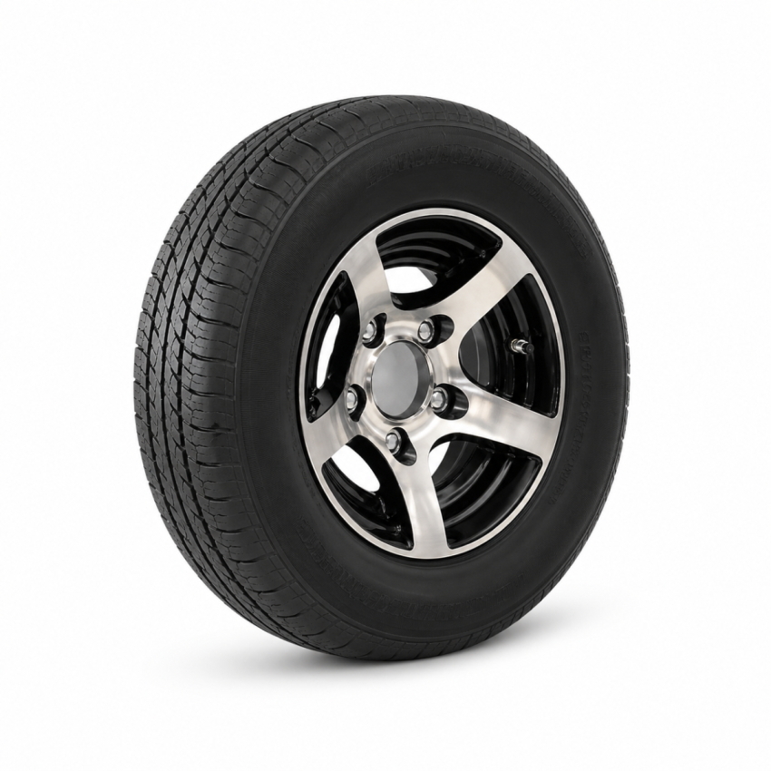 Brian James Alloy Wheel Assembly To Fit 195/55 R10 C 5 on 112mm (Kenda Tyre, Black Finish)