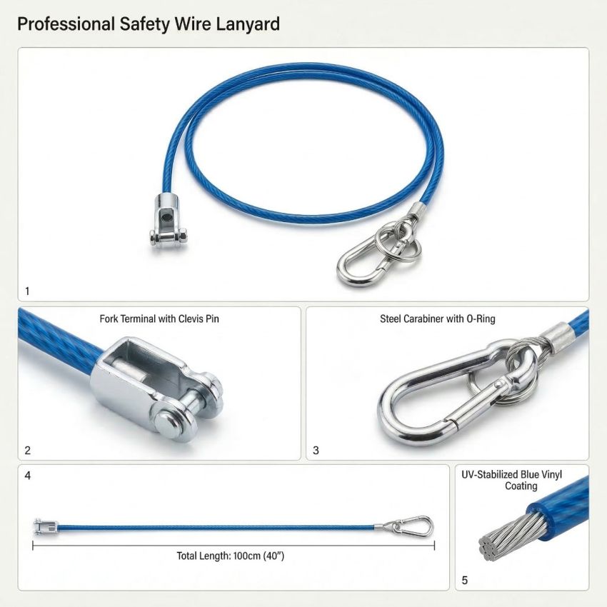 Deluxe breakaway cable-blue with 10mm thick cable cable to fit Knott Avonride couplings