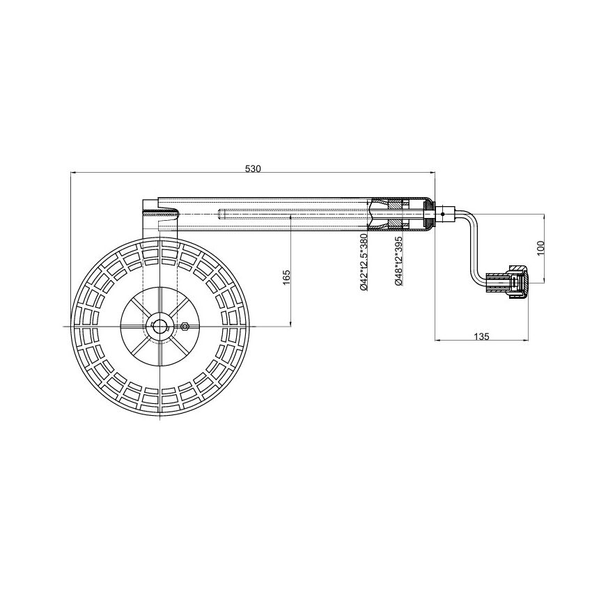 TrailerTek Jockey Wheel Twin wheel 60mm