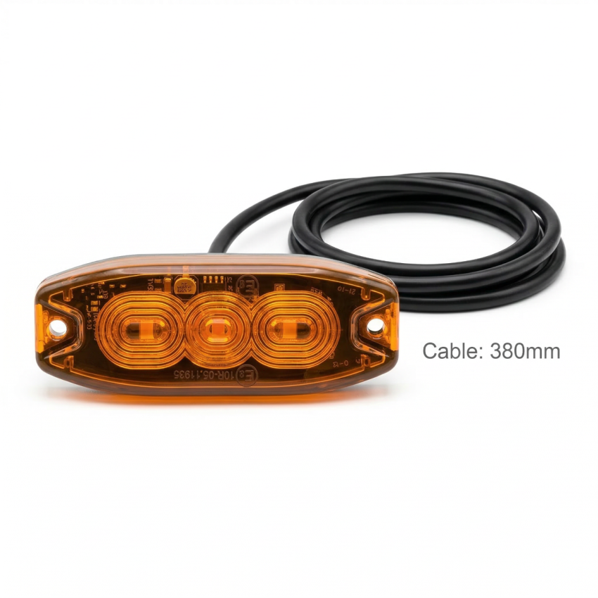 TRAILERTEK LIGHT DC12-24V, AMBER LENS WITH AMBER LED, SIGNAL INDICATOR, SCREW BASE WITH CABLE