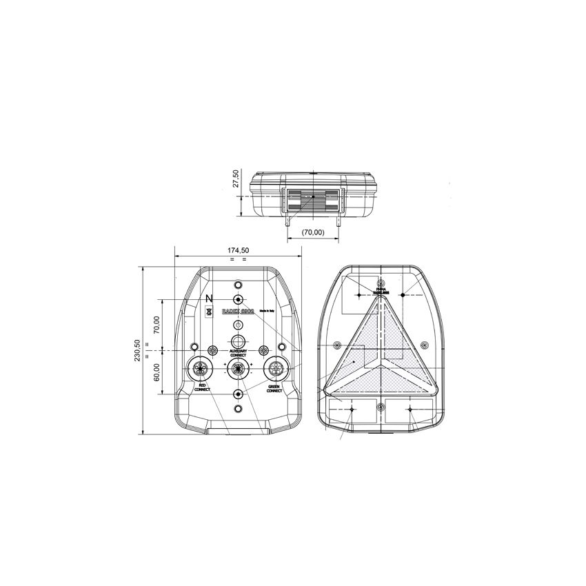 RADEX 6900 6-Function RH Light Cluster, Vertical, 6+4 Pin Plug-In