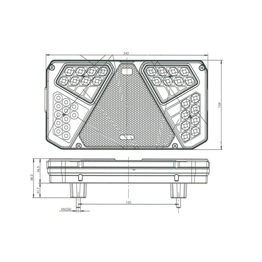 10-30V IP68 LED R/H 6 FUNCTION COMBINATION LAMP