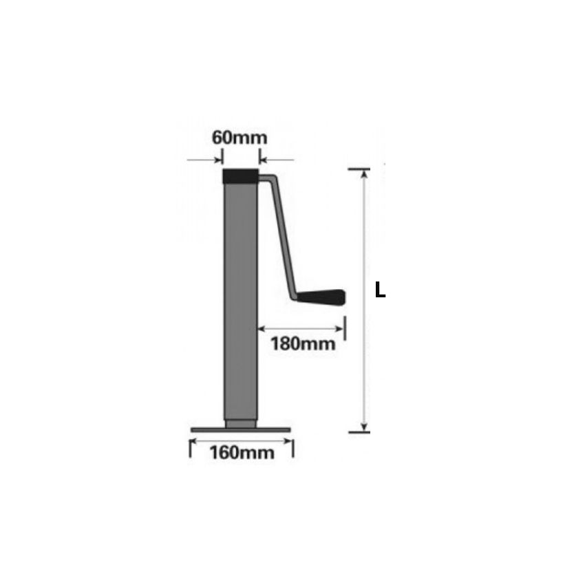 Side Winding Jack w/ Square Box Section