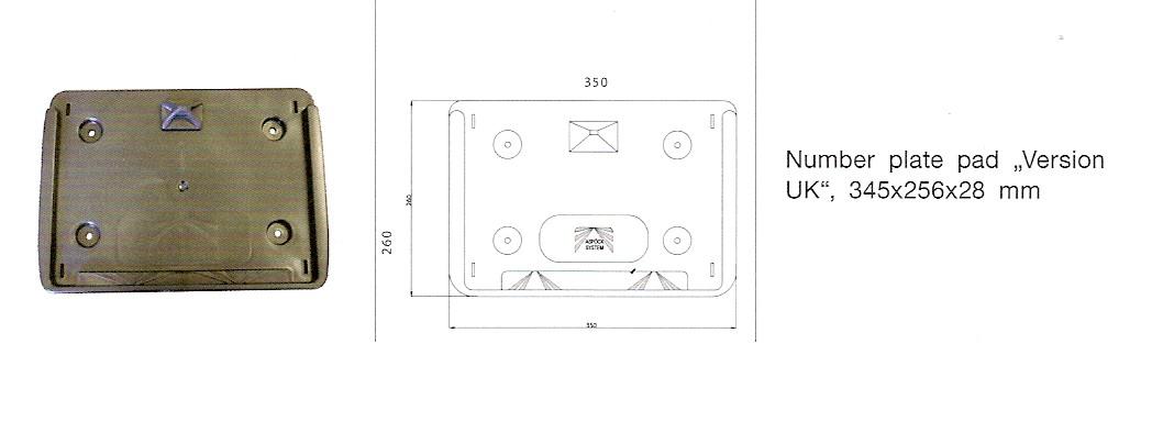 Aspock registration plate holder, square