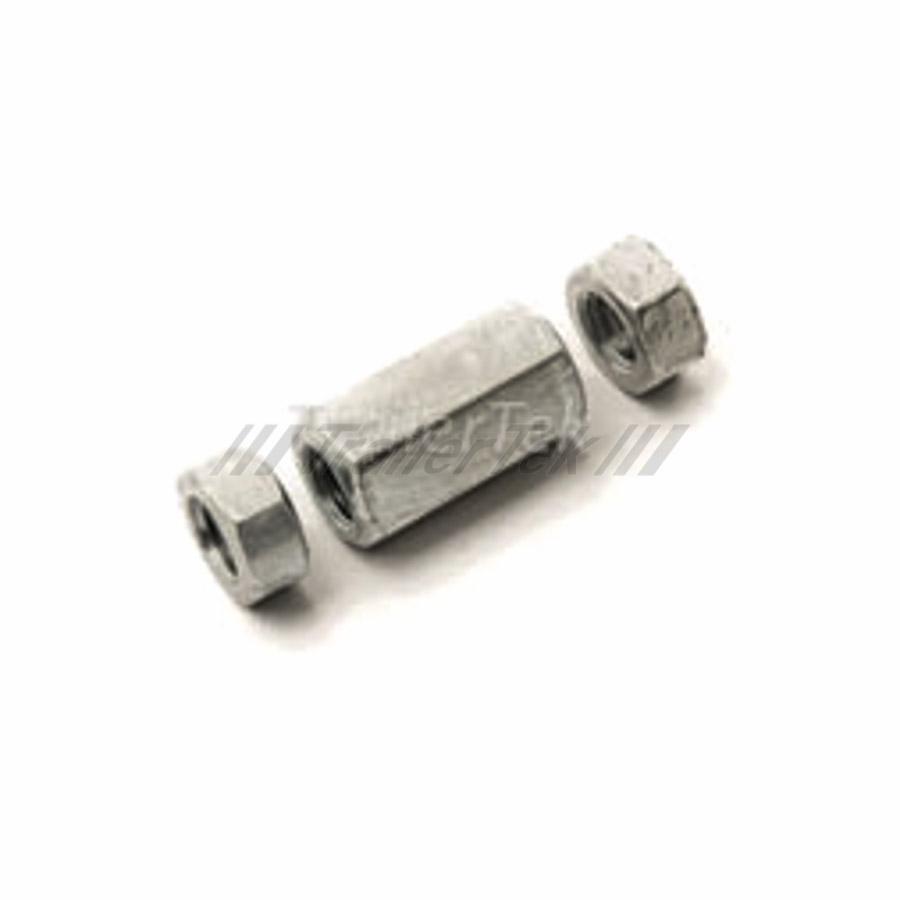 Stainless M8 brake rod connector with plain nuts