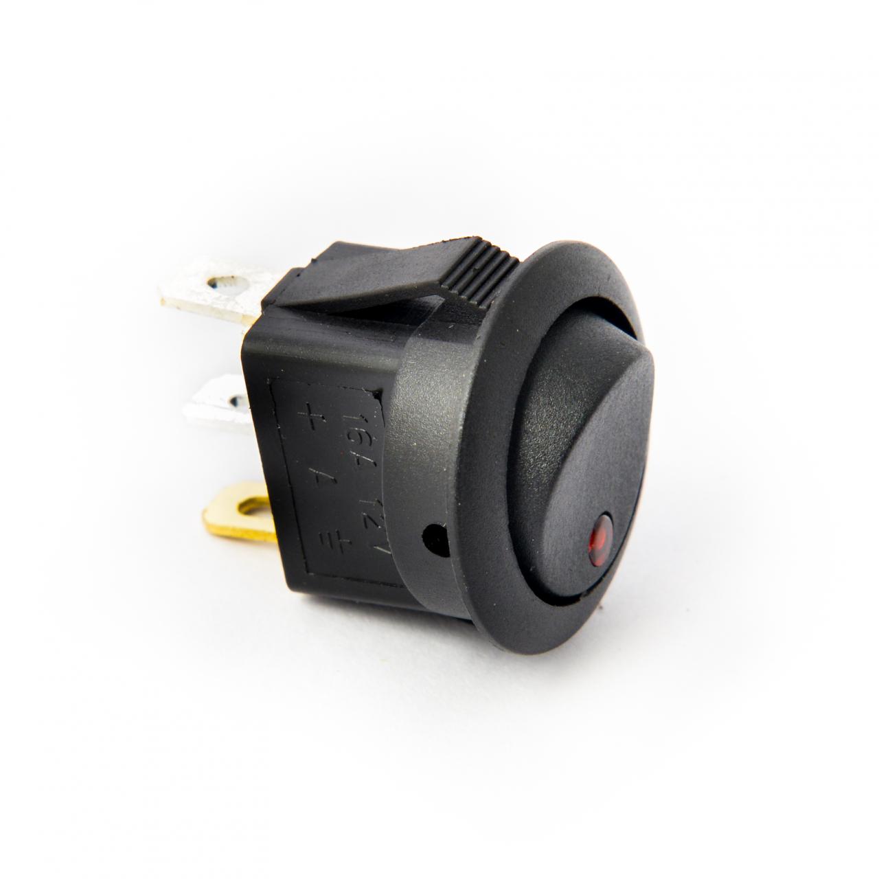 Round rocker on/off switch with LED