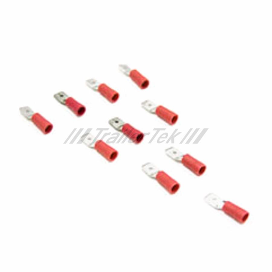 Spade connectors, male, pack of 10