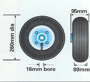 Sack Truck Wheel, Pneumatic Rubber On Steel Rim