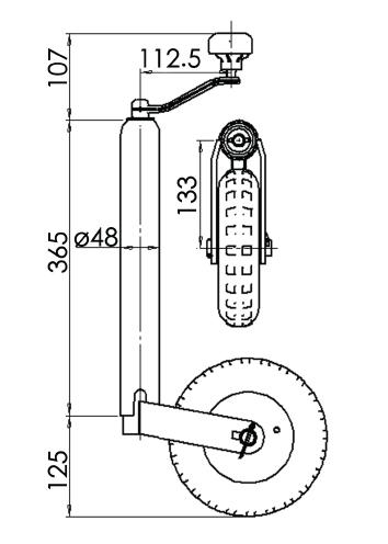 Premium 48mm Kartt Pneumatic Jockey Wheel