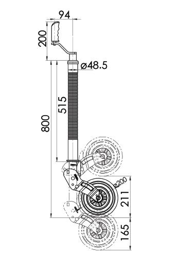 Kartt Heavy duty Ribbed Auto lift Jockey Wheel