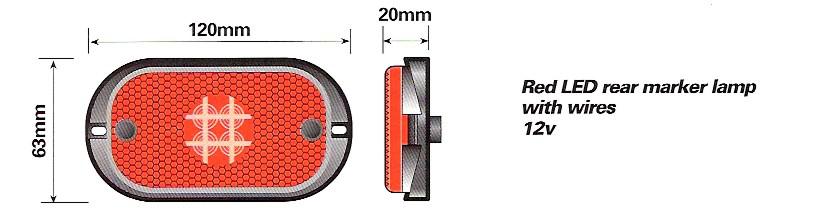 LED Red Rear Marker Lamp 12/24v