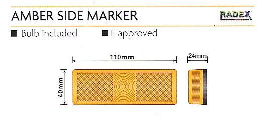 Radex Amber Side Marker Lamp With Bulb