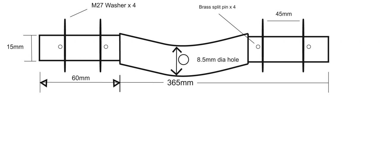 Curved bracket for 2 Blue ribbed rollers RLR710 with 15mm. bore