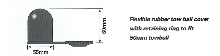 Rubber Towball Cap With Retaining Ring
