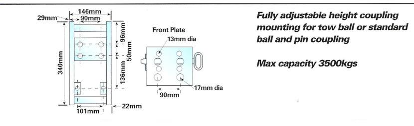 Dixon Bate Extended Height Adjustable Plate