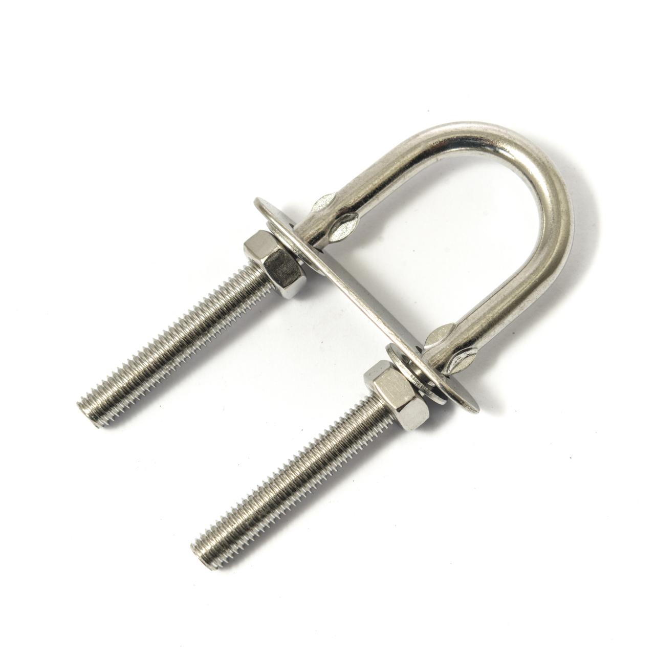 Stainless U bolt assembly, 8mm dia.