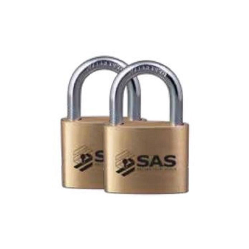 SAS UB50 Padlock, 50mm Brass Body Pack Of 2