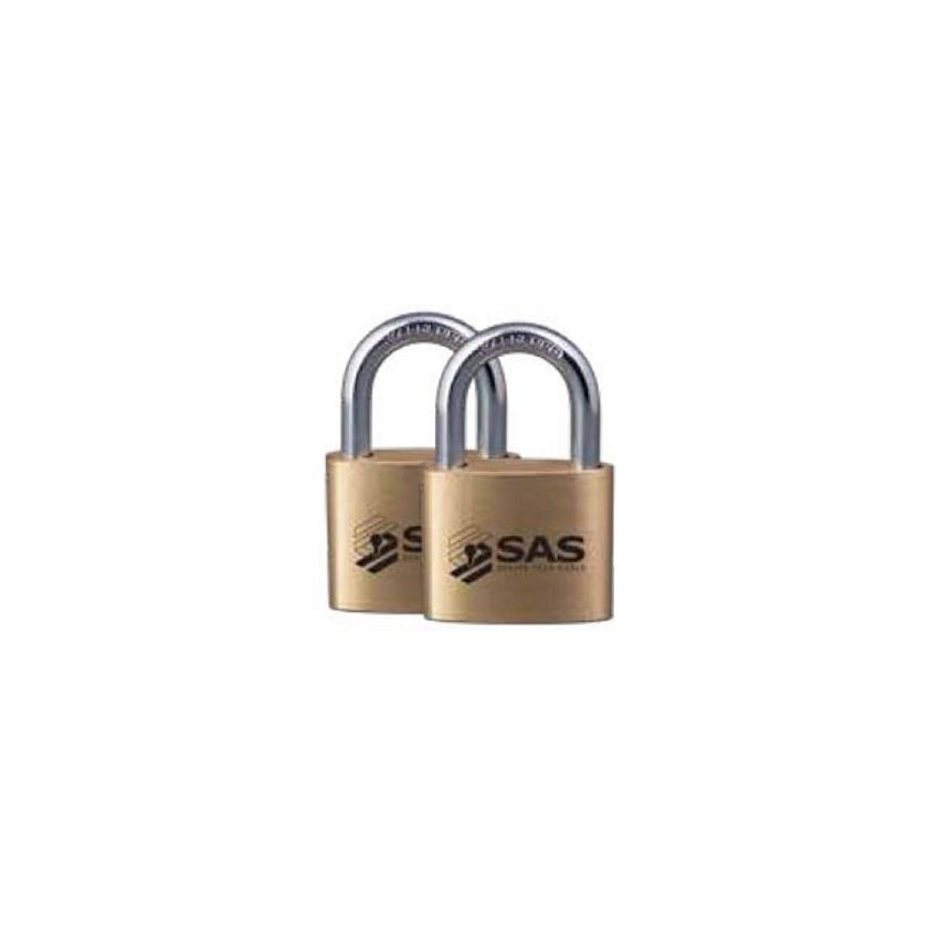 SAS UB60 Padlock, 60mm Brass Body Pack Of 2