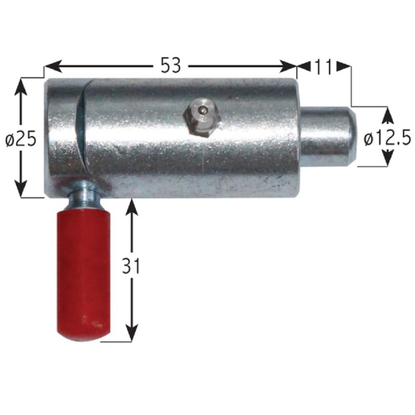 Small Twist bolt zinc plated weld on 53x25x12mm