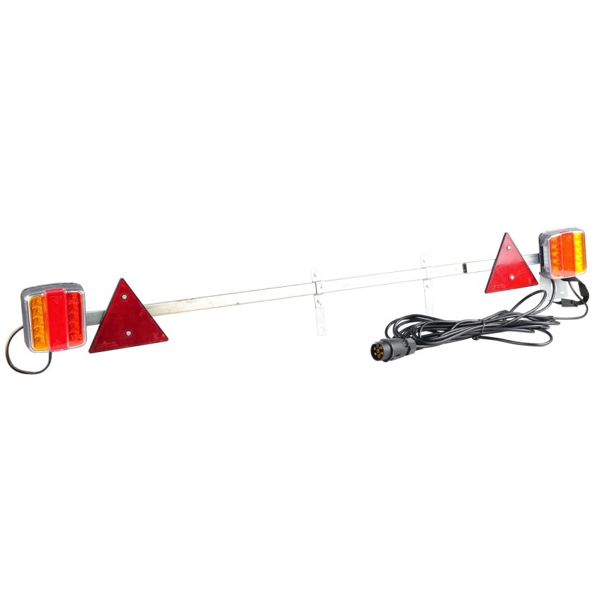 Trailer Light Board 1.4-2.1m retractable tube with 12m cable (Square Light Clusters)