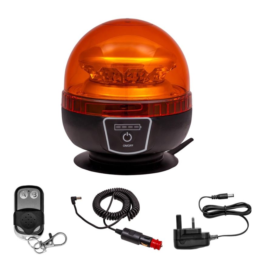 TrailerTek LED Rechargeable Warning Light, Enhanced Magnetic Base with Sucker, 12 Pcs * 3W LED