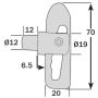 Weld On Antiluce fastener - 12mm
