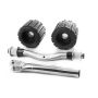 Ribbed roller set with curved shaft and stem