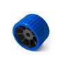 Blue ribbed roller 74w x 120mm. dia. with 15mm. bore