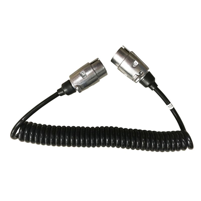 Cable Trailer Extension Metal M/M 7 Pin Curly C25