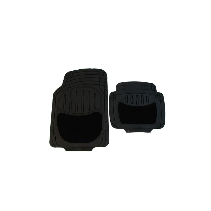 LUXURY CAR MAT SET (4) BLACK CARPET/PVC