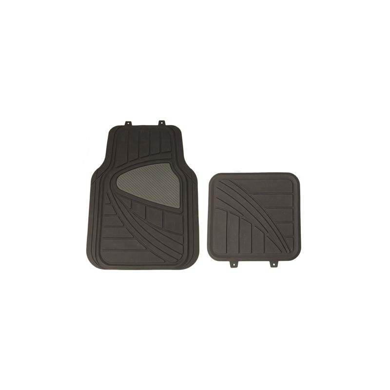 CAR MAT SET (4) BLACK/GREY PVC
