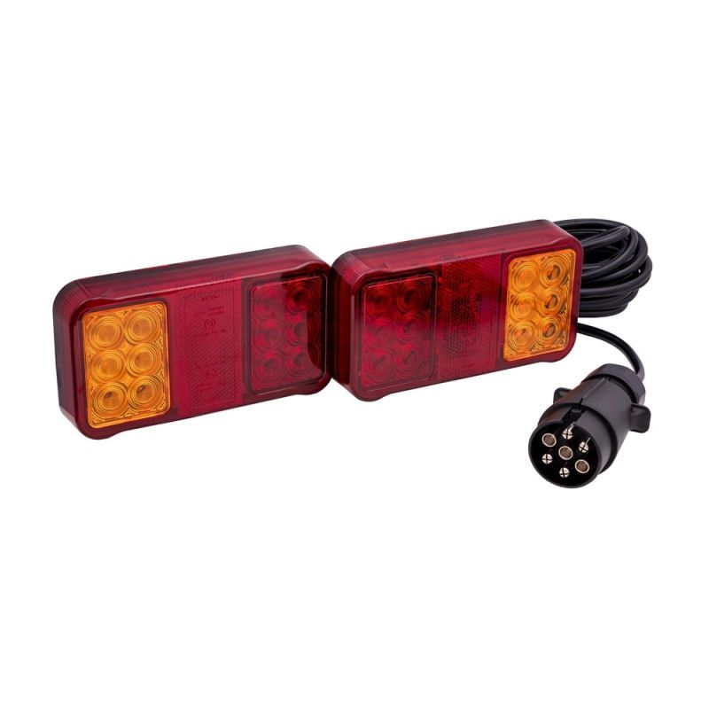 LED Trailer Light Kit, DC12-24V, IP65, Enhanced Magnetic Base, 2.5M Cable Between Lights, 7.5M Cable